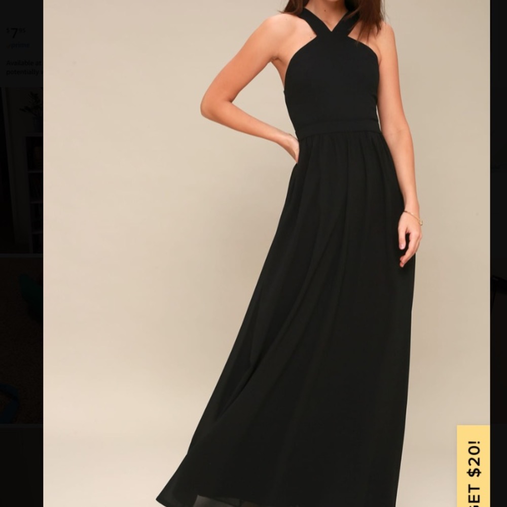 Lulus Air of Romance Black Maxi Dress